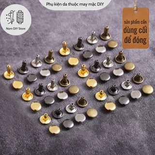 Set 10 Đinh Tán Rivet Tròn 2 Mặt 8mm Chất Đồng Thau Phụ Liệu Đồ Da Giỏ Xách Thắt Lưng Túi Bóp Ví Thủ Công Handmade DIY