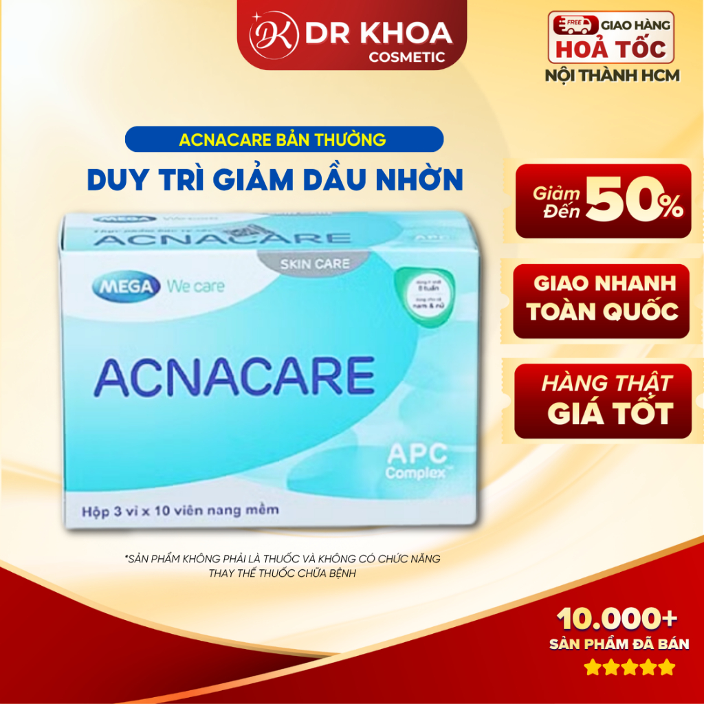 Viên uống Kẽm ACNACARE Mega We Care Giúp Giảm Mụn Giảm Nhờn Hộp 30 viên DR KHOA