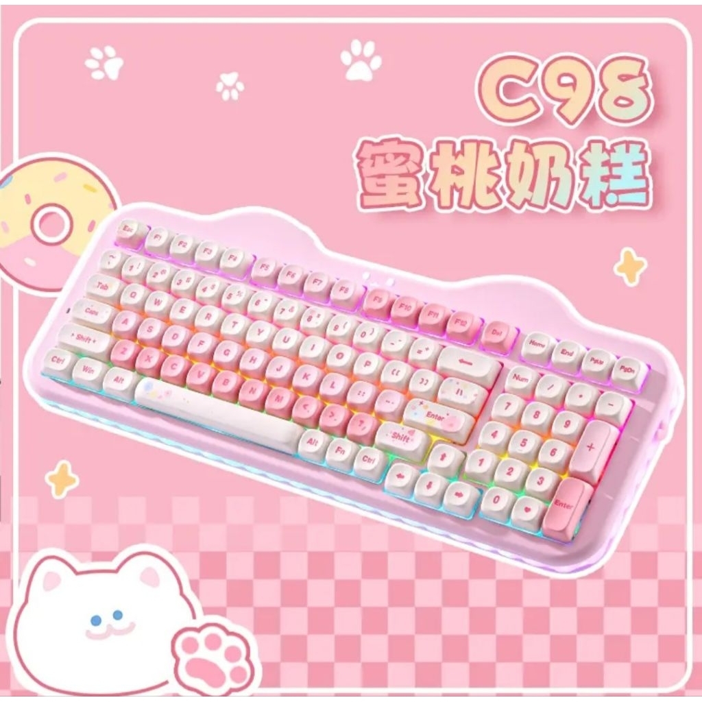 Bàn Phím Cơ Không Dây Yunzii C75 / Yunzii C98 Led Viền RGB 3Mode Kết Nối Hỗ trợ MacOS | BigBuy360 - bigbuy360.vn