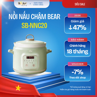 🍲 Nồi nấu chậm Bear 2L SB-NNC20 – Nhuyễn mềm, giữ trọn dưỡng chất