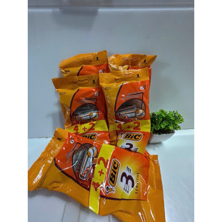 ( Combo 5 bich)Bịch 6 cây dao cạo râu Bic 3 lưỡi (4 tặng 2)