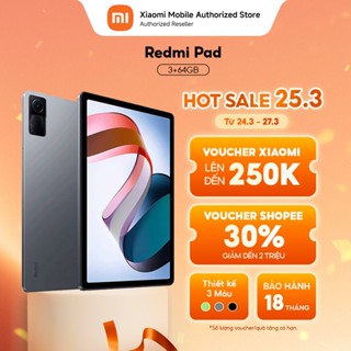 Máy tính bảng Redmi Pad (3+64GB) | Màn hình LCD IPS 10.61" 90Hz 2K | MediaTek Helio G99 | Pin 8000mAh