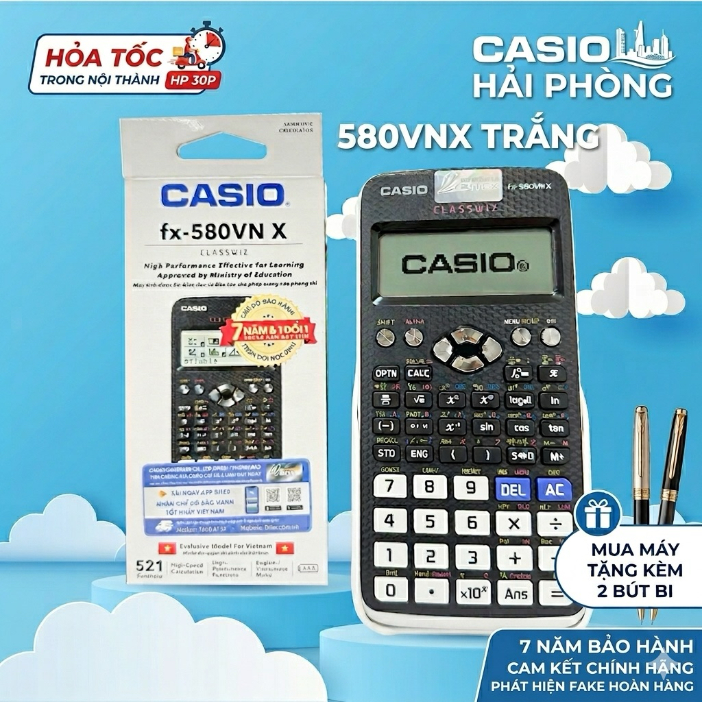 Máy tính Casio fx-580 cũ chính hãng 2 tem 90-95%