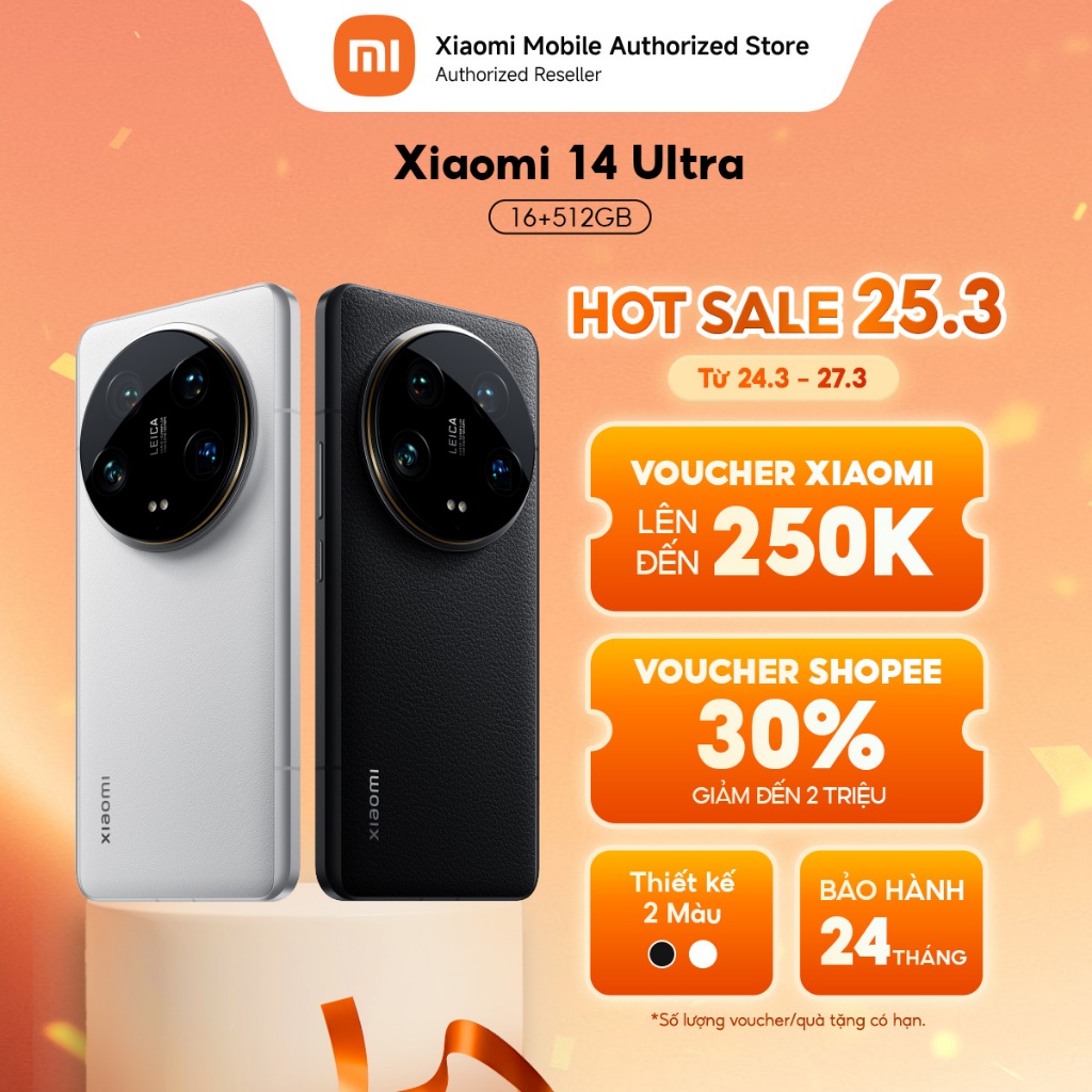 Điện thoại Xiaomi 14 Ultra (16+512GB) | Màn hình 6.73" WQHD+ AMOLED | Camera Leica | Snapdragon® 8Ge