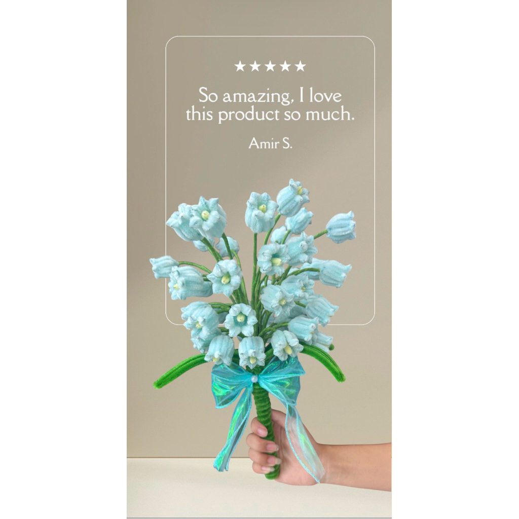 bó hoa linh lan cầm tay kẽm nhung