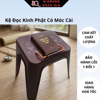 Kệ nhựa kê kinh, Bàn tụng kinh in hình hoa sen , bàn đọc kinh phật có móc cài ms 2390 Hàng Song Long