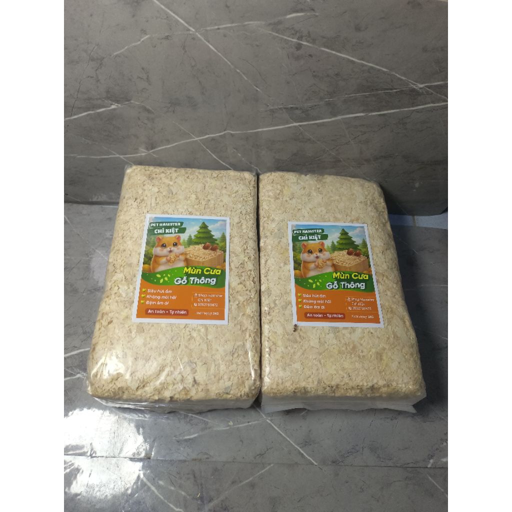combo 2 bịch mùn cưa nén 2kg lót chuồng hamster