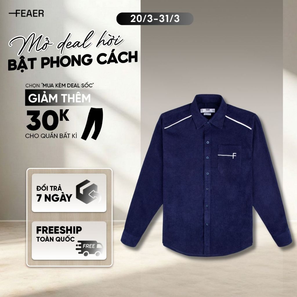 [GIÁ CỰC TỐT]  Áo sơ mi nam tay dài VELOURS vải lụa nhung tăm - FEAER