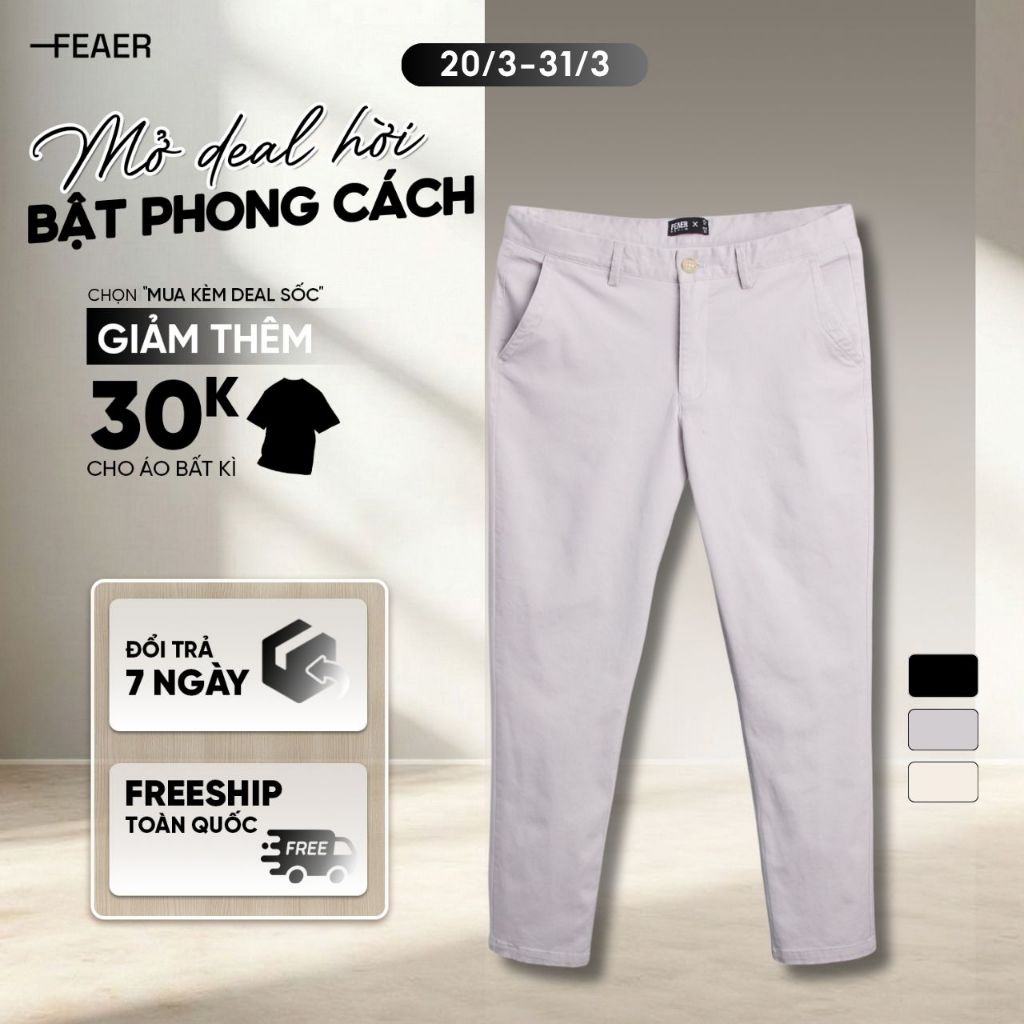 [GIÁ CỰC TỐT]  Quần Kaki Chino Old Money năng động, trẻ trung - FEAER