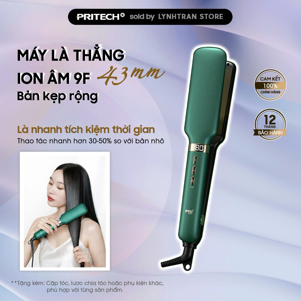Máy Là Thẳng Ion Âm Bản To Pritech®️Chính hãng giá tốt