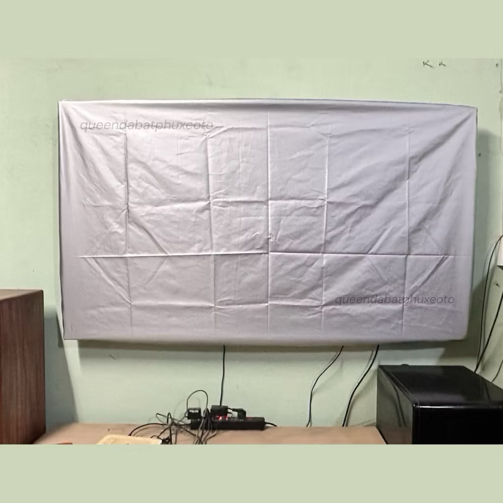 Bạt Trùm/ Bạt Phủ/ Bạt Che TiVi 98 Inch Treo Tường Vải Dù Tráng Bạc Che Chắn Bụi Bẩn, Ánh Nắng Và Kh