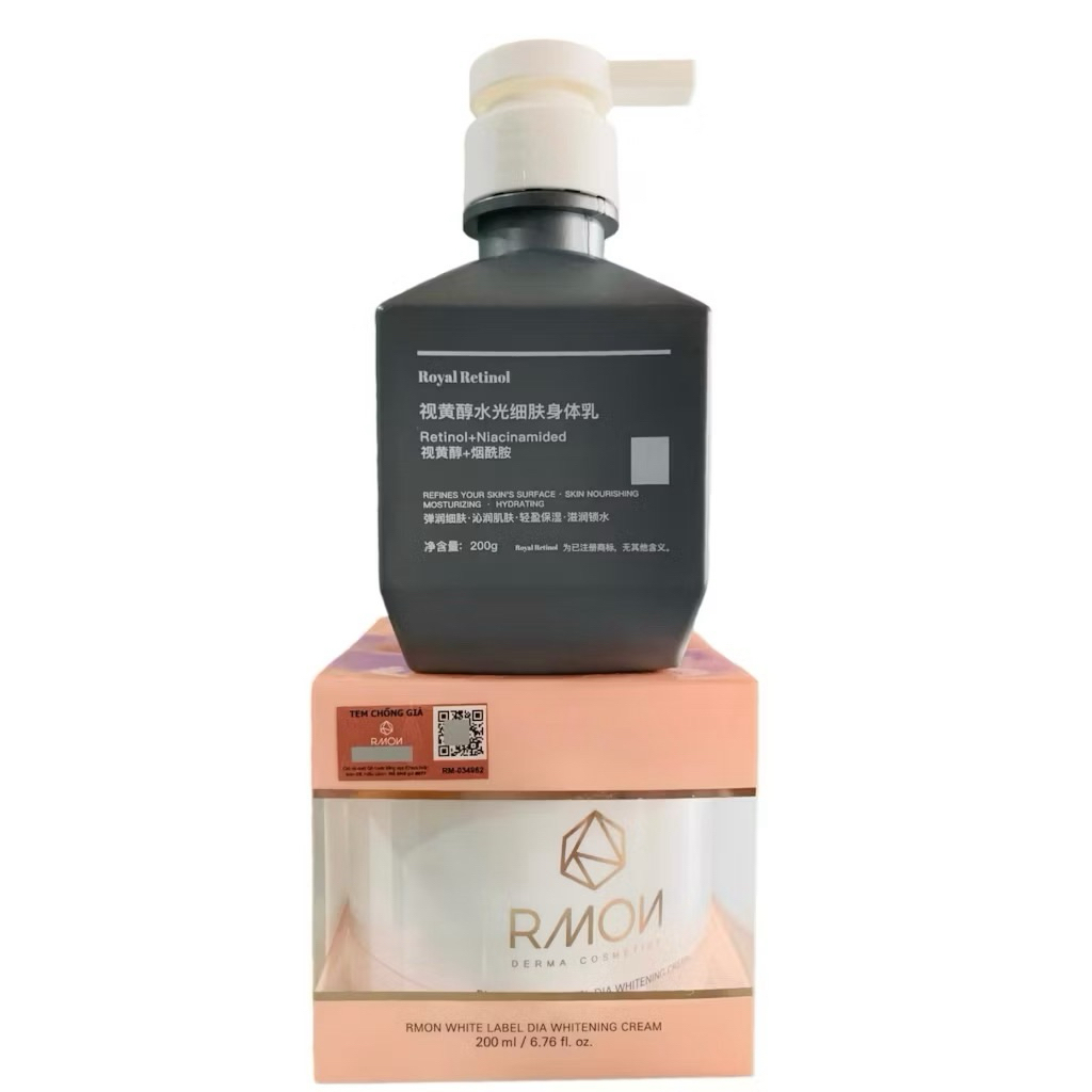 Combo Ủ Trắng Kem Body Rmon+ Retinol B22-Giúp Dưỡng Da Body Cung Cấp Độ Ẩm Cho Da