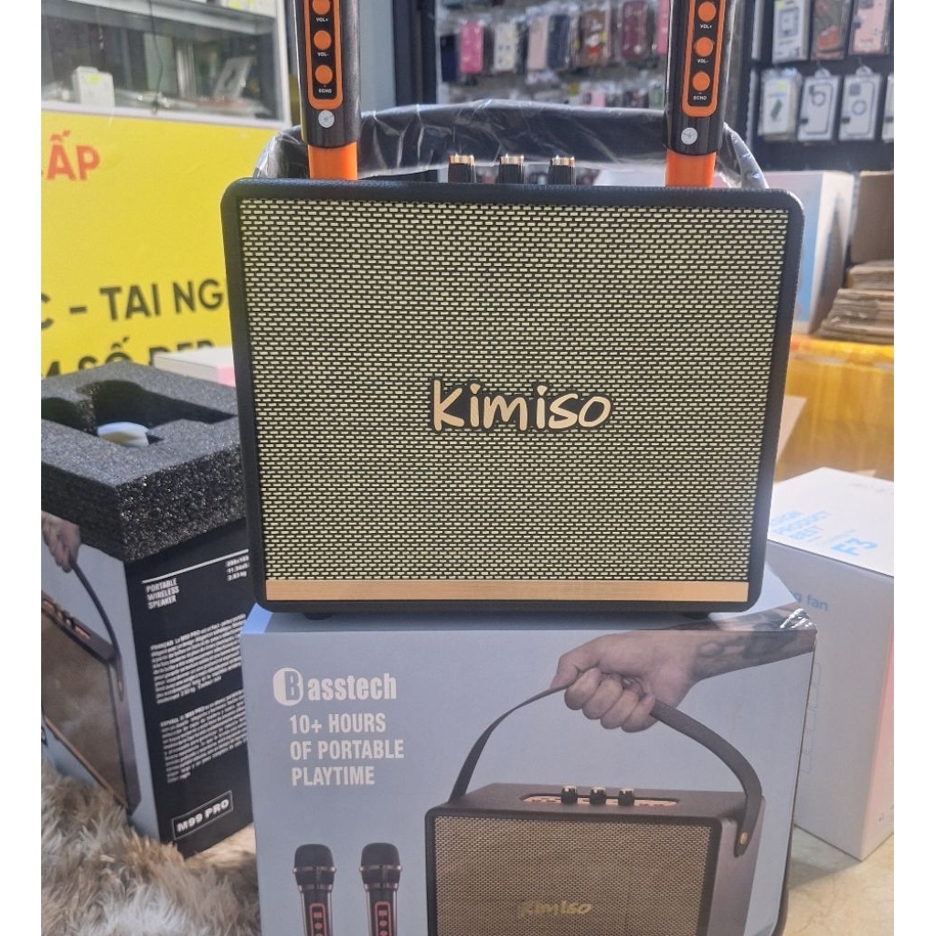 Loa Bluetooth Karaoke Kimiso M99 Pro bản Mới công suất 45W- Kèm 2 mic hát