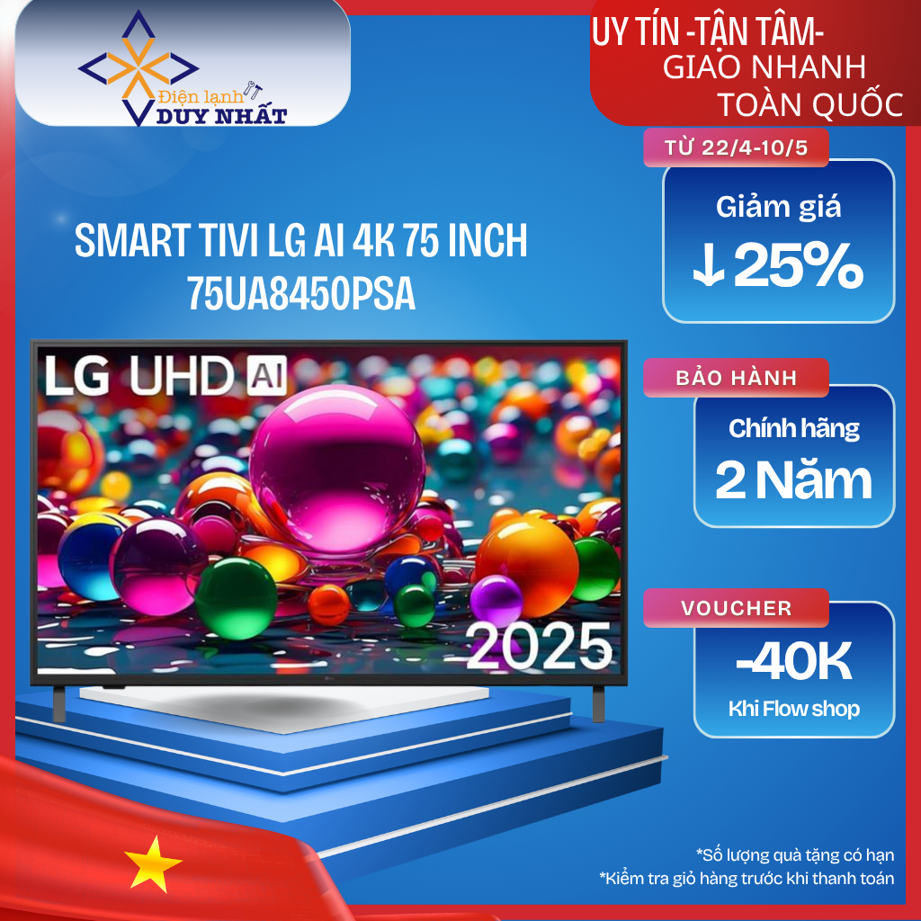 Smart Tivi LG AI 4K 75 inch 75UA8450PSA
