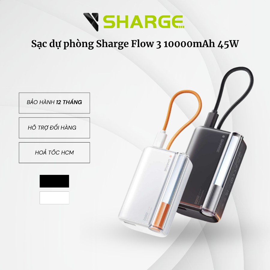 Sạc dự phòng Sharge Flow 3 10000mAh 45W