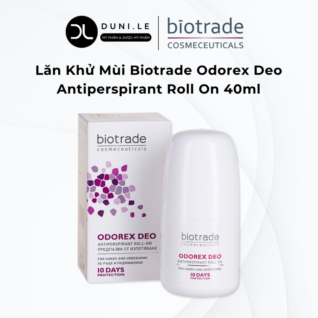 Lăn Khử Mùi Biotrade Odorex Deo Antiperspirant Roll On 40ml lòng bàn tay và nách Biotrade | Duni Le 