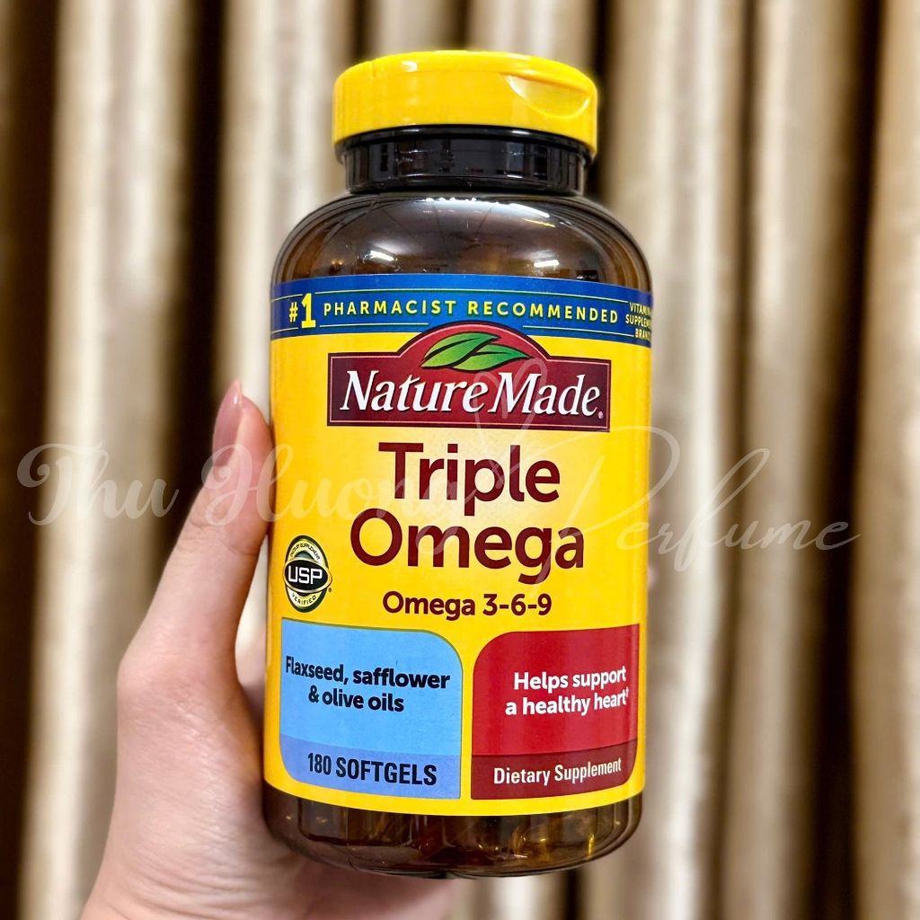 Viên uống Triple Omega 3 6 9 Mỹ bảo vệ sức khỏe, cải thiện trí nhớ - 180 viên