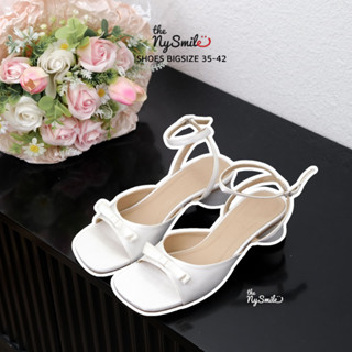 Giày nữ BIG SIZE ( 35 - 42 ) Giày Sandal  Nữ 3P , sandal nữ phối nơ mũi vuông mang đi học , đi làm - THENYSMILE -  MIA