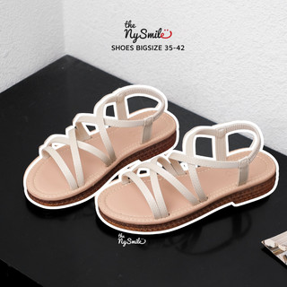 Sandal nữ 1p phối dây chéo , sandal nữ đi học , đi làm mang êm thoải mái - THENYSMILE - FURA