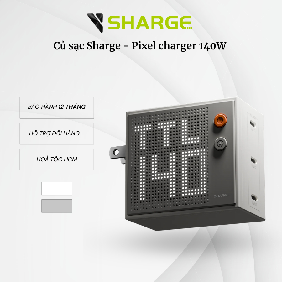 Củ sạc Sharge - Pixel charger 140W Chính Hãng