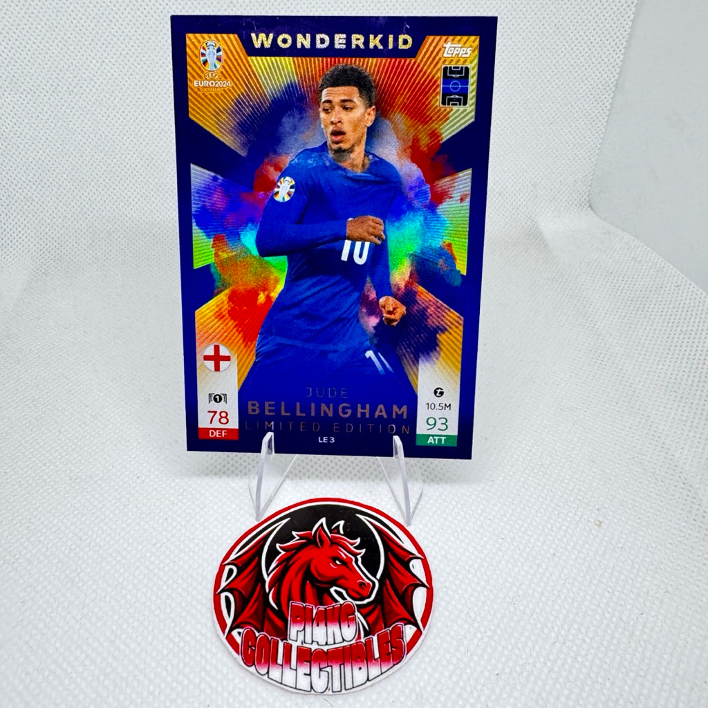[RARE] Thẻ cầu thủ Bellingham Wonderkid Topps Euro 2024 (Tặng thẻ ngẫu nhiên + toploader + sleeves)