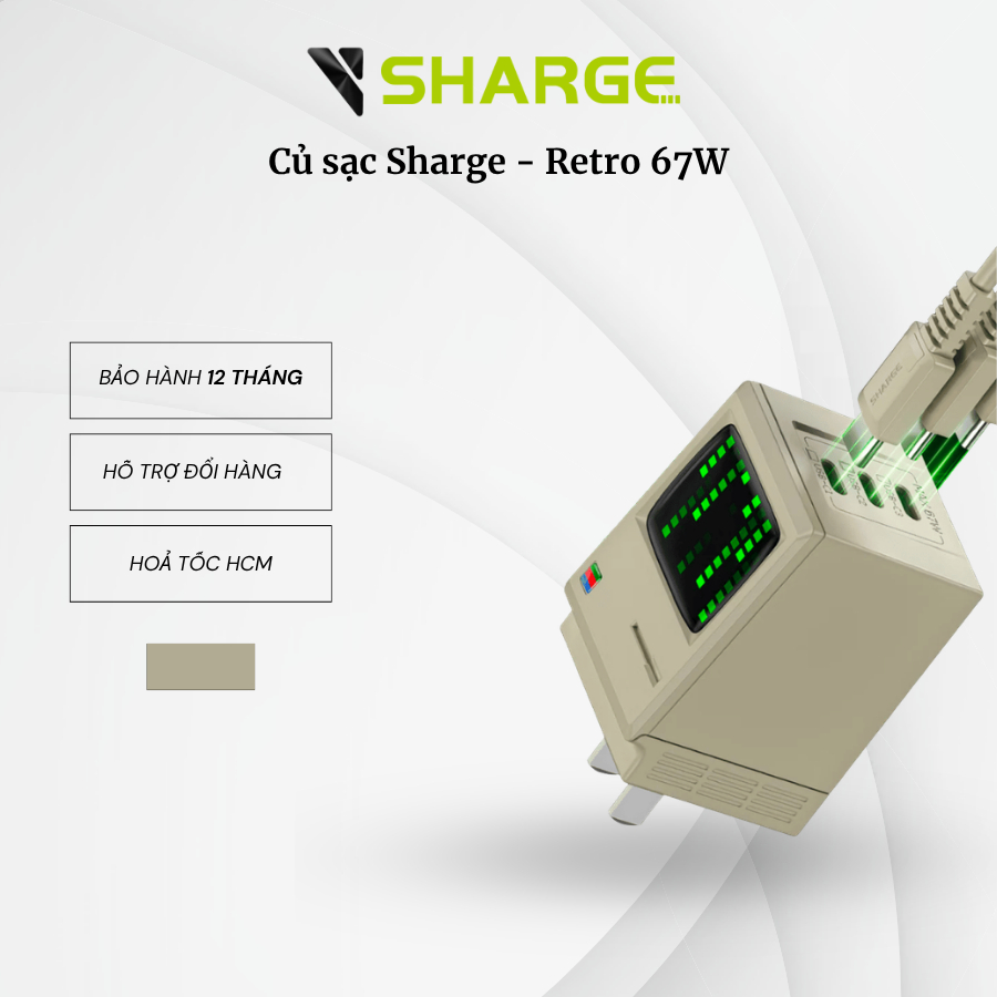 Củ sạc Sharge - Retro 67W Chính Hãng