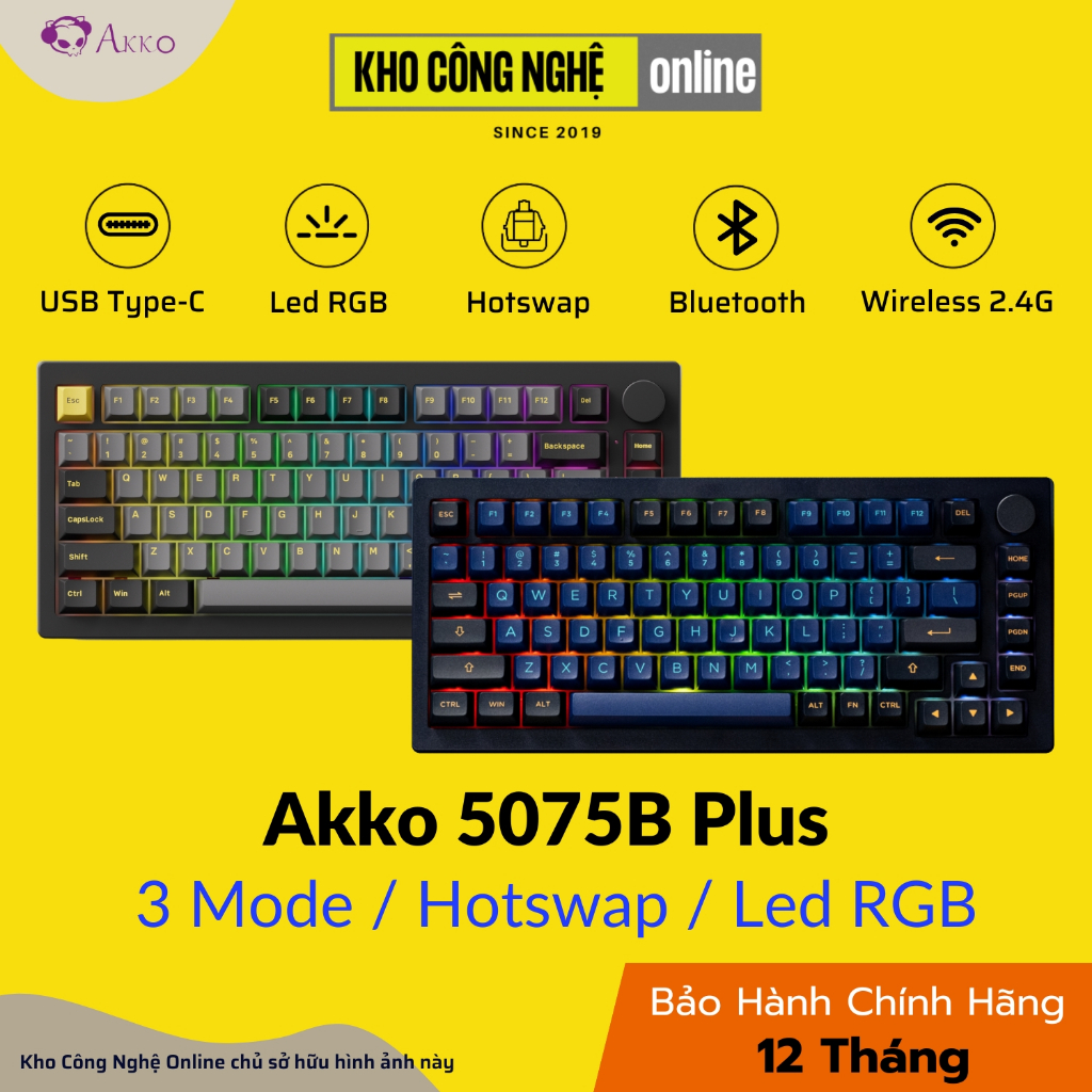 Bàn phím cơ AKKO 5075B Plus Horizon (Hotswap/RGB/Multi-modes) - Hàng chính hãng