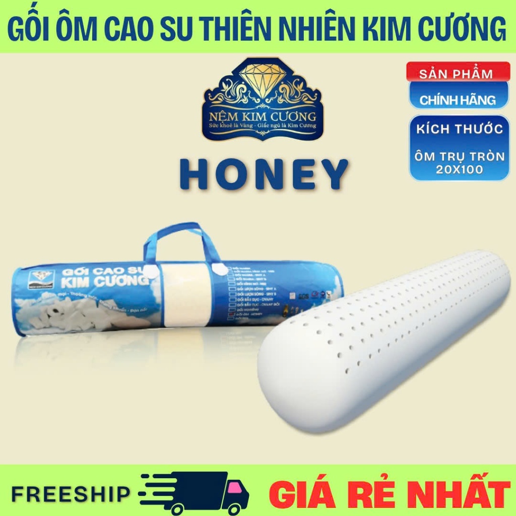 Gối ôm cao su thiên nhiên Kim Cương Honey [ 20x100 ]