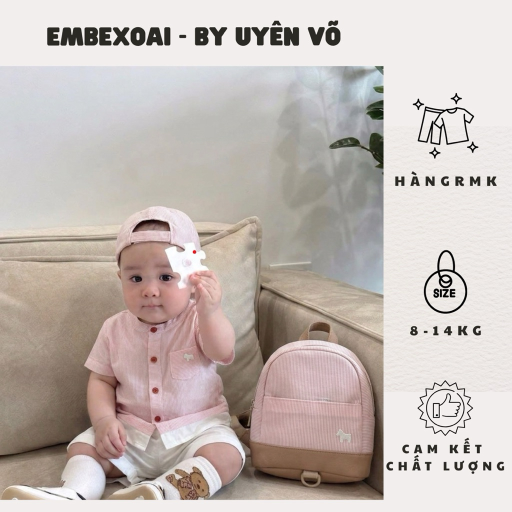 HÀNG RMK - SET ÁO SƠ MI ETTOI CỔ TRỤ MIX QUẦN SHORT TRẮNG