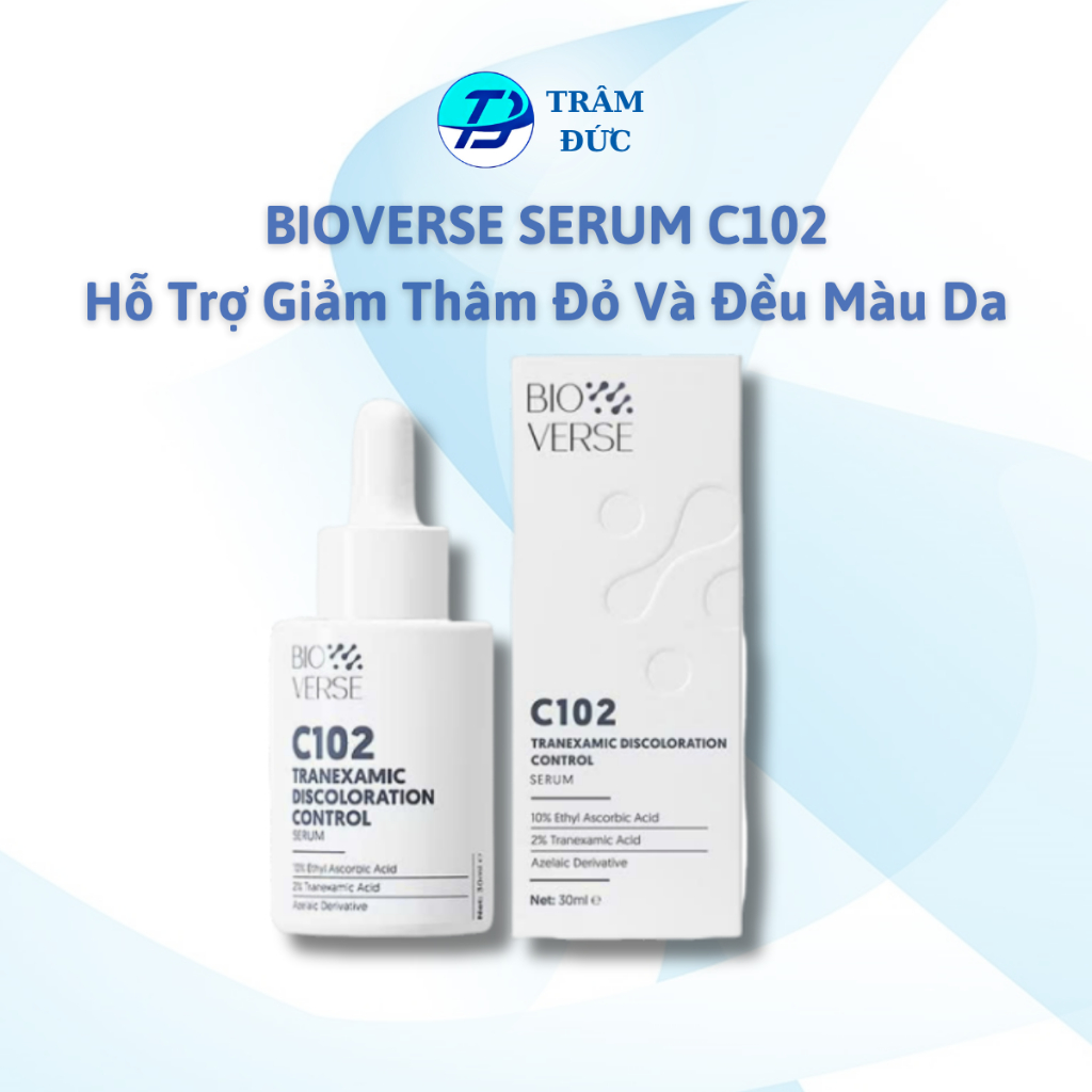 Tinh Chất C102 Mờ Thâm Đỏ & Chống Oxy Hóa Bioverse C102 Tranexamic Discoloration Control Serum 30ml