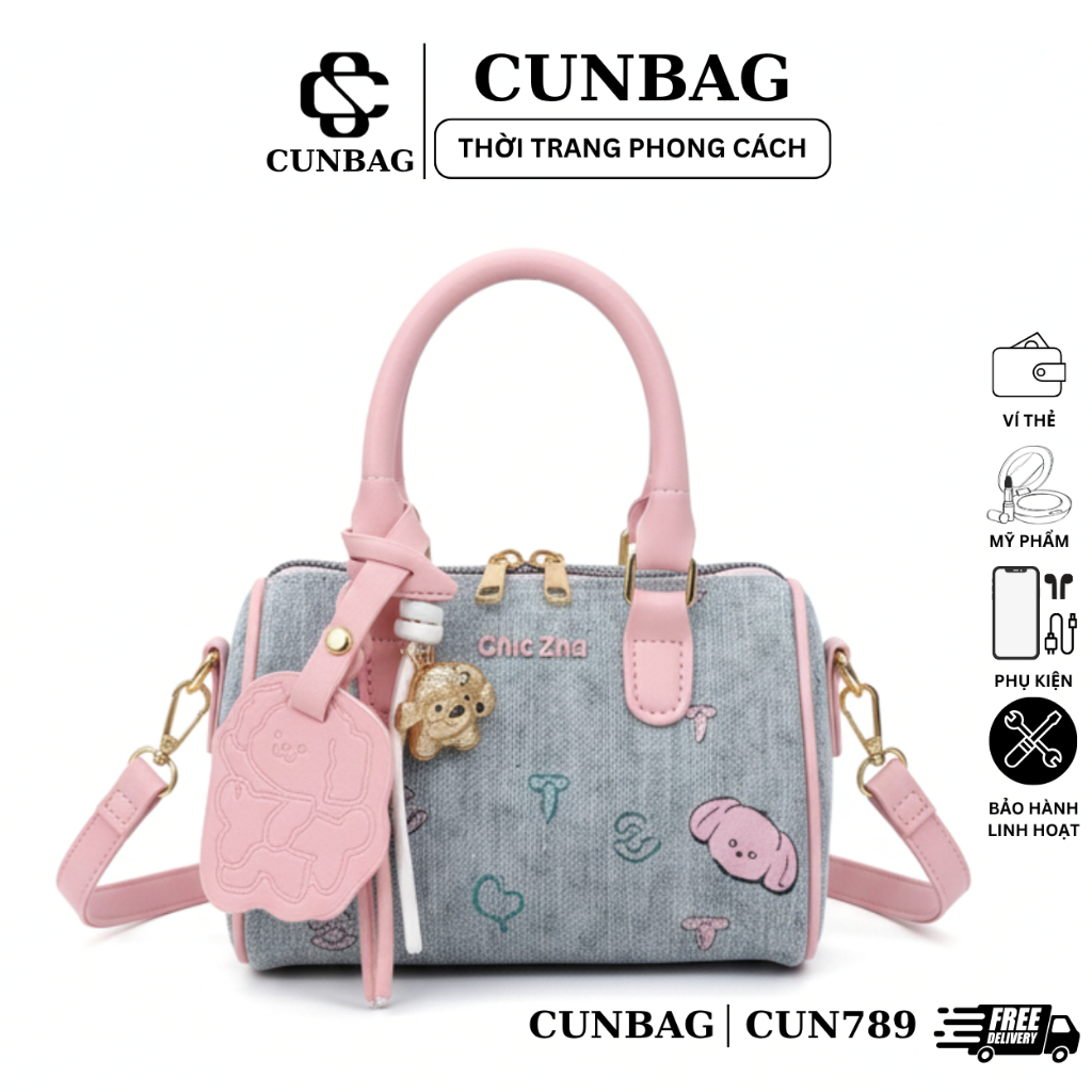 (Tặng Móc) Túi Xách Nữ Dáng Trống Chio Đeo Chéo Dễ Thương CUN789 | BigBuy360 - bigbuy360.vn