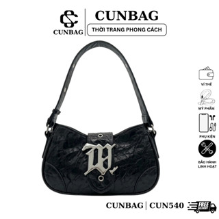 (Deal Độc Quyền) Túi Xách Nữ Kẹp Nách Khoá MM Nhung Đeo Vai Phong Cách Cá Tính CUN540