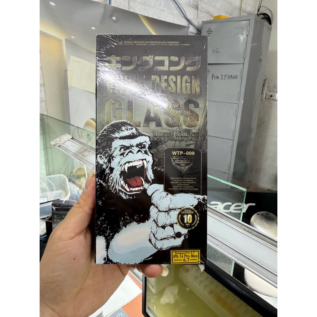 Hộp Kính Cường lực KKcao cấp full màn(10 cái kính )cho 12prm/13prm/14prm/15prm/16prm/17prm