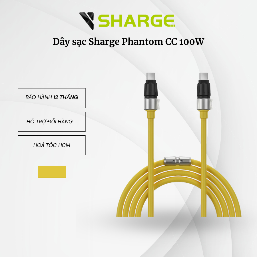Dây sạc Sharge Phantom CC 100W Chính Hãng