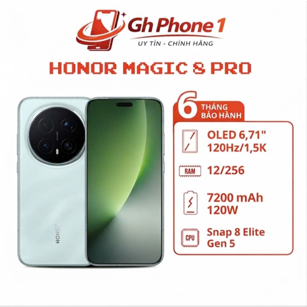 Điện thoại Honor Magic 8 Pro (Snapdragon 8 Elite Gen 5) Fullbox ,nội địa LiKe new 99%