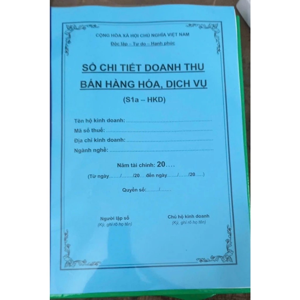 Sổ Sách (Khổ to A4 chuẩn mới:S1a-HKD+ S2a-HKD) Cho HKD Doanh Thu Dưới 500Tr+Trên 500Tr - Chi Tiết Do