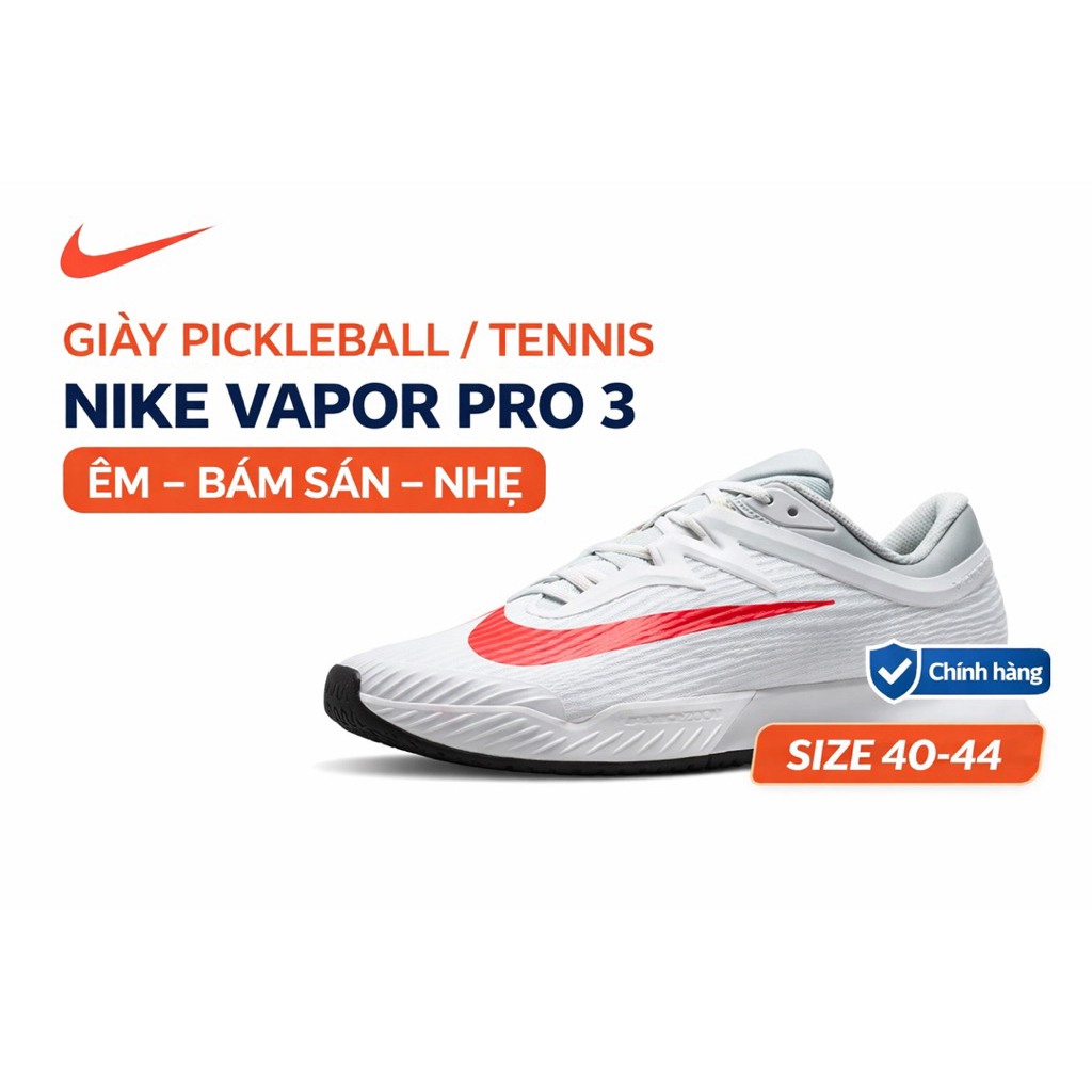 Giày Pickleball / Tennis Nike Vapor Pro 3 Chính Hãng – Êm, Bám Sân, Nhẹ | Giày Nike Vapor Pro 3 Nam