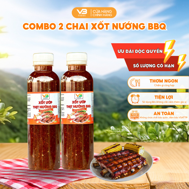Combo 2 Xốt ướp thịt nướng BBQ VB FOOD - Trọn vị nhà làm - Thơm ngon đậm vị