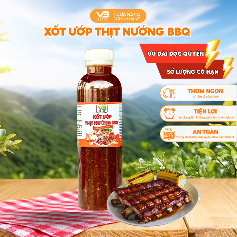 Xốt ướp thịt nướng vị BBQ đậm đà VB FOOD– thơm hành tỏi – nướng lên là mê, trọn vị nhà làm