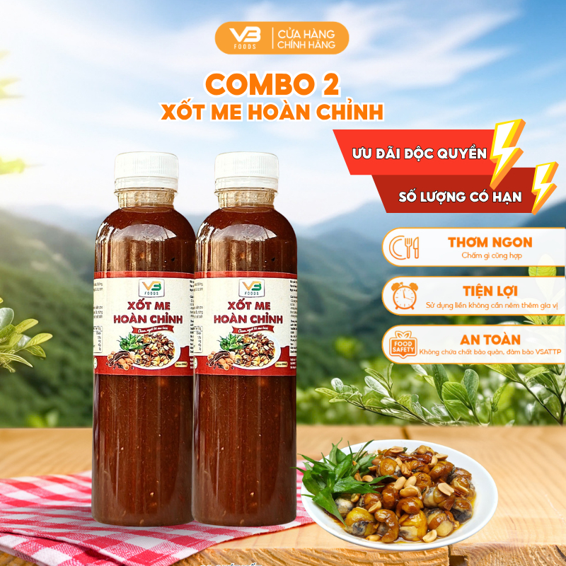 COMBO 2 Sốt me hoàn chỉnh VB FOOD - Thơm ngon tròn vị - Đậm đà hương Việt