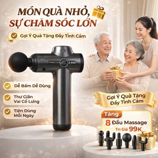 Máy massage cầm tay 99 cấp độ chính hãng Zlife Z658, Súng massage cầm tay mini 8 đầu pin trâu