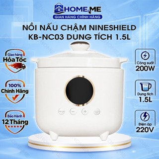 Nồi Nấu Cháo Chậm NINESHIELD Nấu Yến Dung Tích 1L - 1.5L Siêu Ngon, An Toàn và Đảm Bảo Vệ Sinh