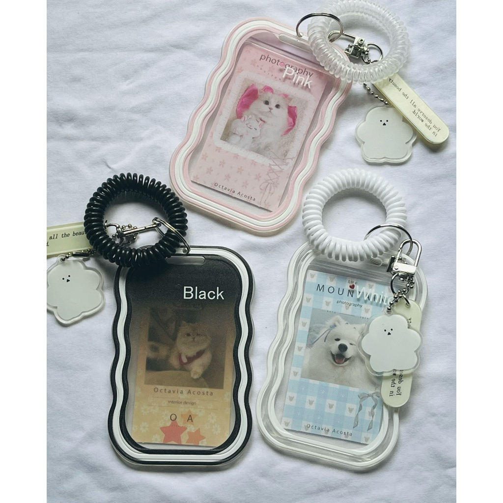 Card Holder Đựng Thẻ Trong Suốt Kèm Móc Khóa