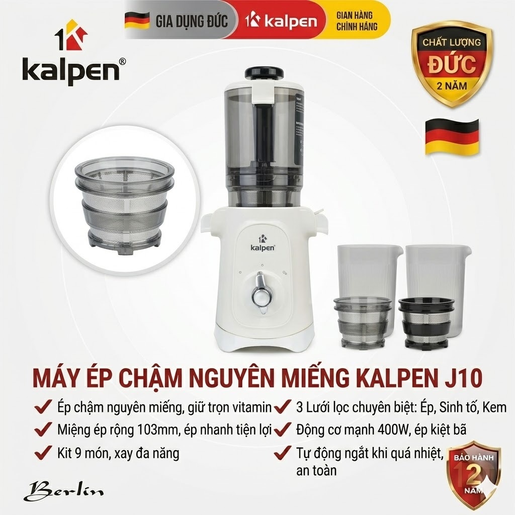 [KALPEN CHÍNH HÃNG] Máy Ép Chậm Kalpen J10 Bảo Hành 2 Năm