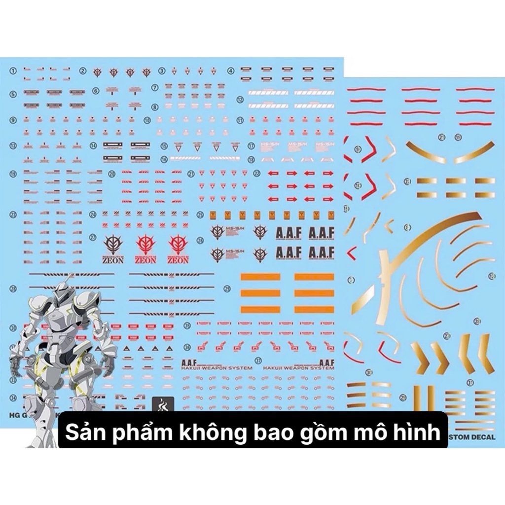 [Ghost] Decal/Đề can nước mô hình HG GQ Xavier's Gyan Hakuji-Packs