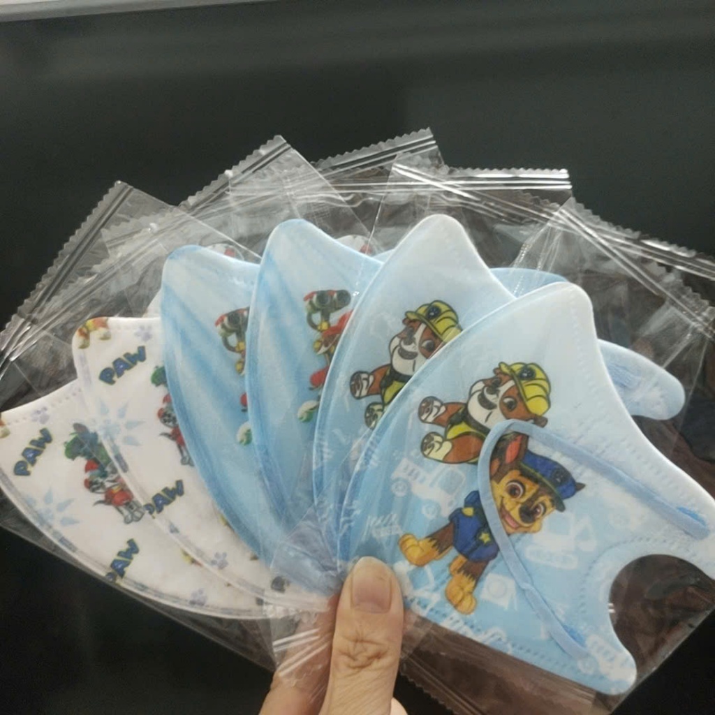 Set 10 cái khẩu trang trẻ em paw patrol họa tiết chó cứu hộ dễ thương, mềm mịn, thoáng khí, bé đeo thích mê PK312