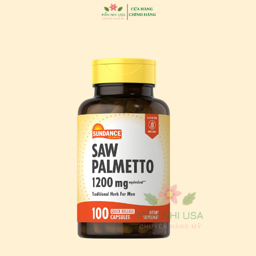 Viên uống Sundance Saw Palmetto 1200mg - hỗ trợ tuyến tiền liệt.