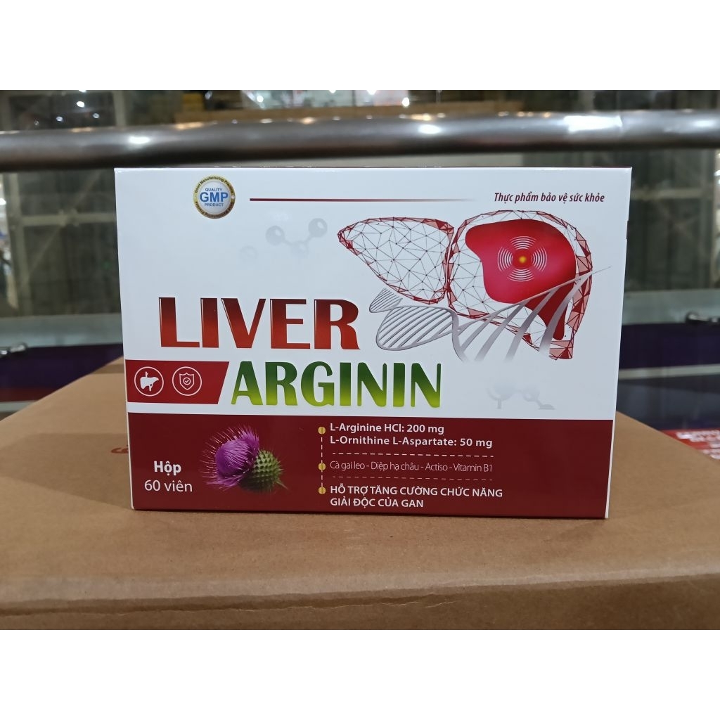 Liver Arginin mát gan , lợi mật , giải độc gan ,tăng cường chức năng gan Hộp 60 viên.