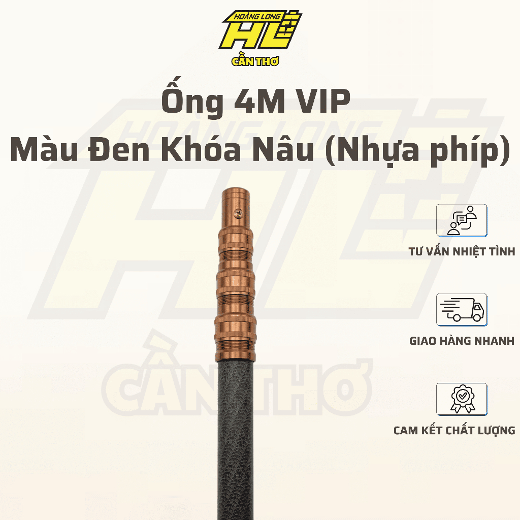 Ống Nhựa Phíp 4M VIP Đen Khóa Nâu – Chất Liệu Nhựa Phíp, Độ Bền Vượt Trội