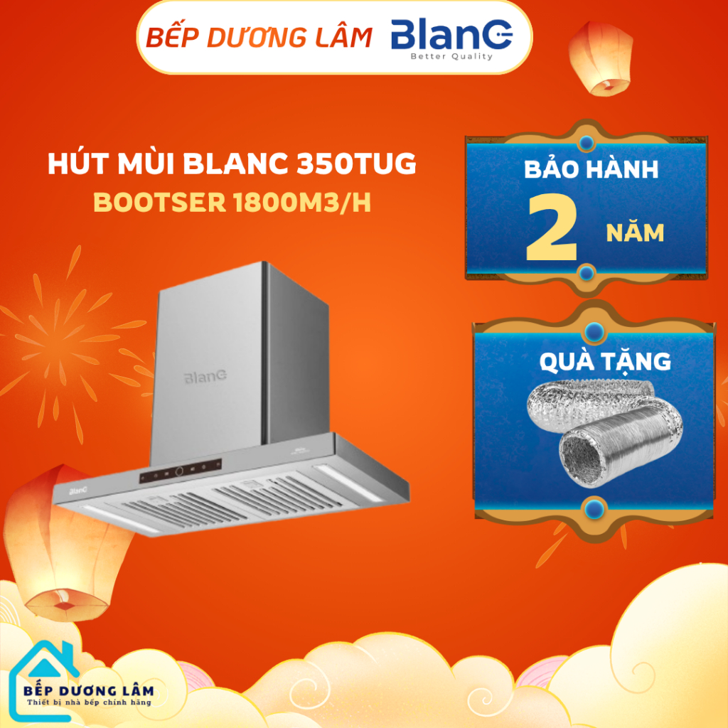 Hút mùi nhà bếp Blanc BA350TUG | Cảm ứng, cảm biến vẫy tay | Động cơ DC hút siêu khỏe | BH 2 năm